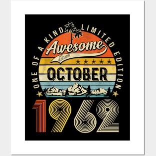 Awesome Since October 1962 Vintage 61st Birthday Posters and Art